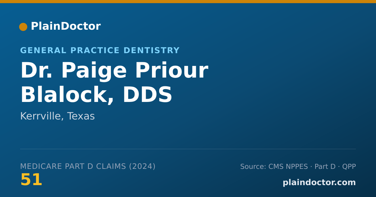 Shareable card for Paige Priour Blalock, DDS - General Practice Dentistry, Kerrville, TX
