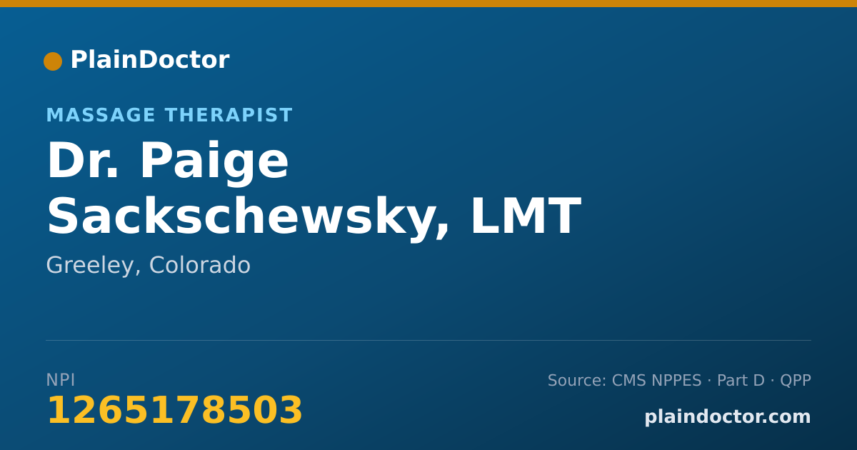 Shareable card for Paige Sackschewsky, LMT - Massage Therapist, Greeley, CO