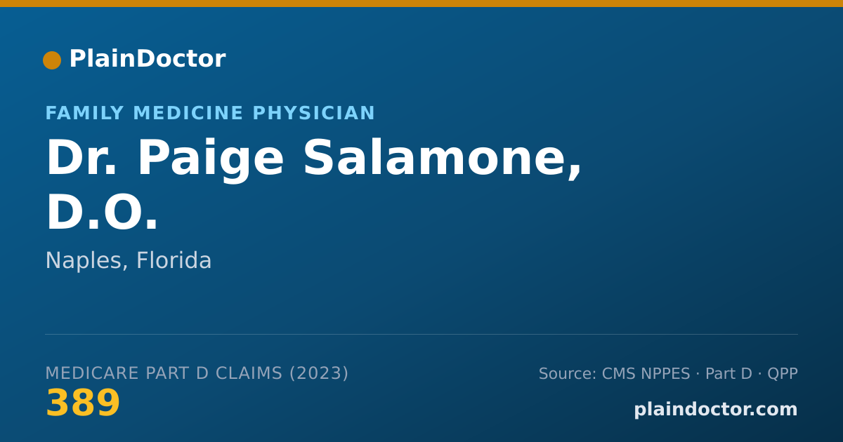 Shareable card for Paige Salamone, D.O. - Family Medicine Physician, Naples, FL