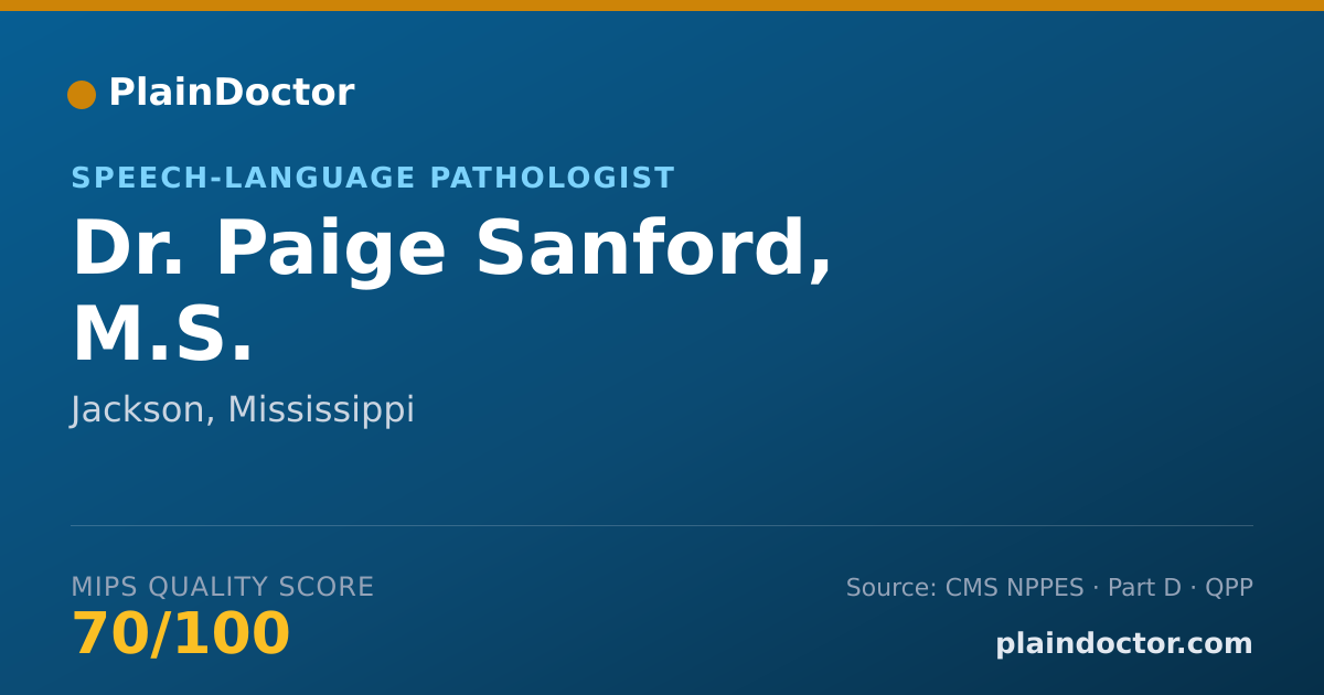 Shareable card for Paige Sanford, M.S. - Speech-Language Pathologist, Jackson, MS
