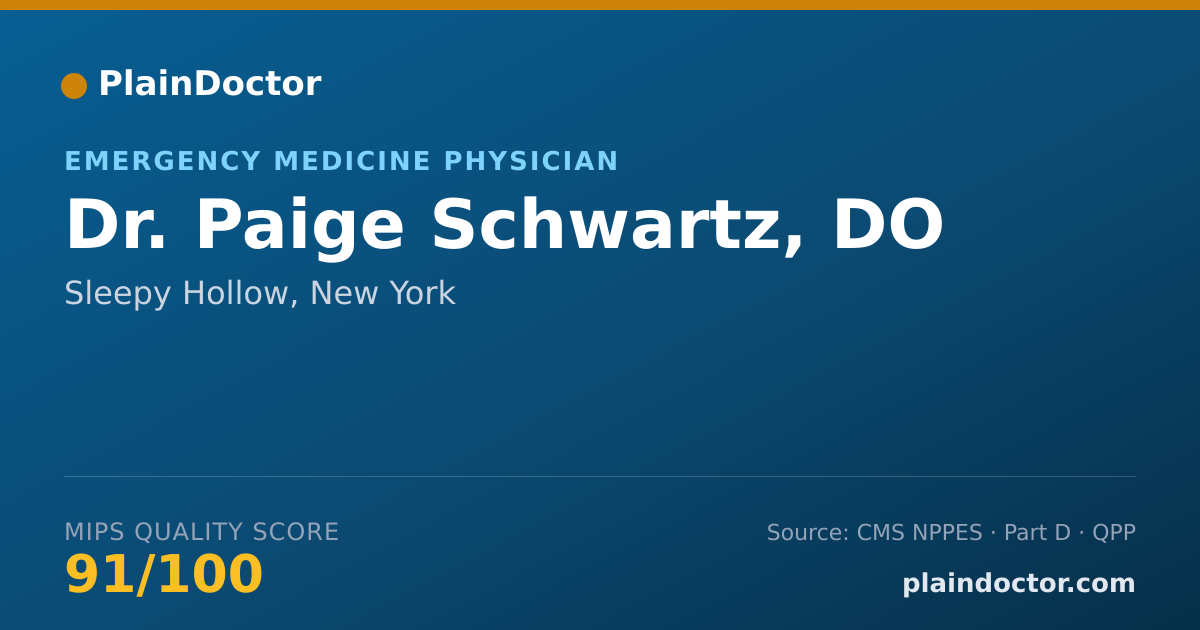 Shareable card for Paige Schwartz, DO - Emergency Medicine Physician, Sleepy Hollow, NY