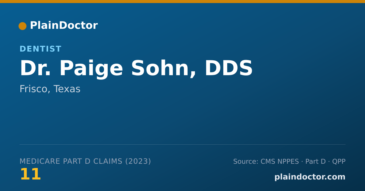 Shareable card for Paige Sohn, DDS - Dentist, Frisco, TX