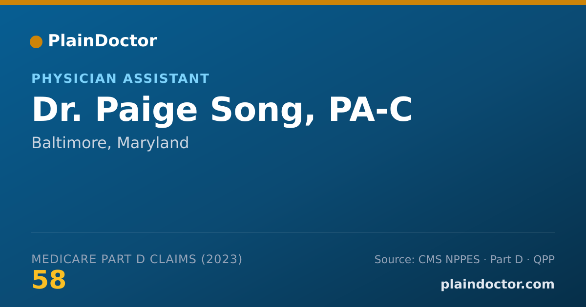 Shareable card for Paige Song, PA-C - Physician Assistant, Baltimore, MD