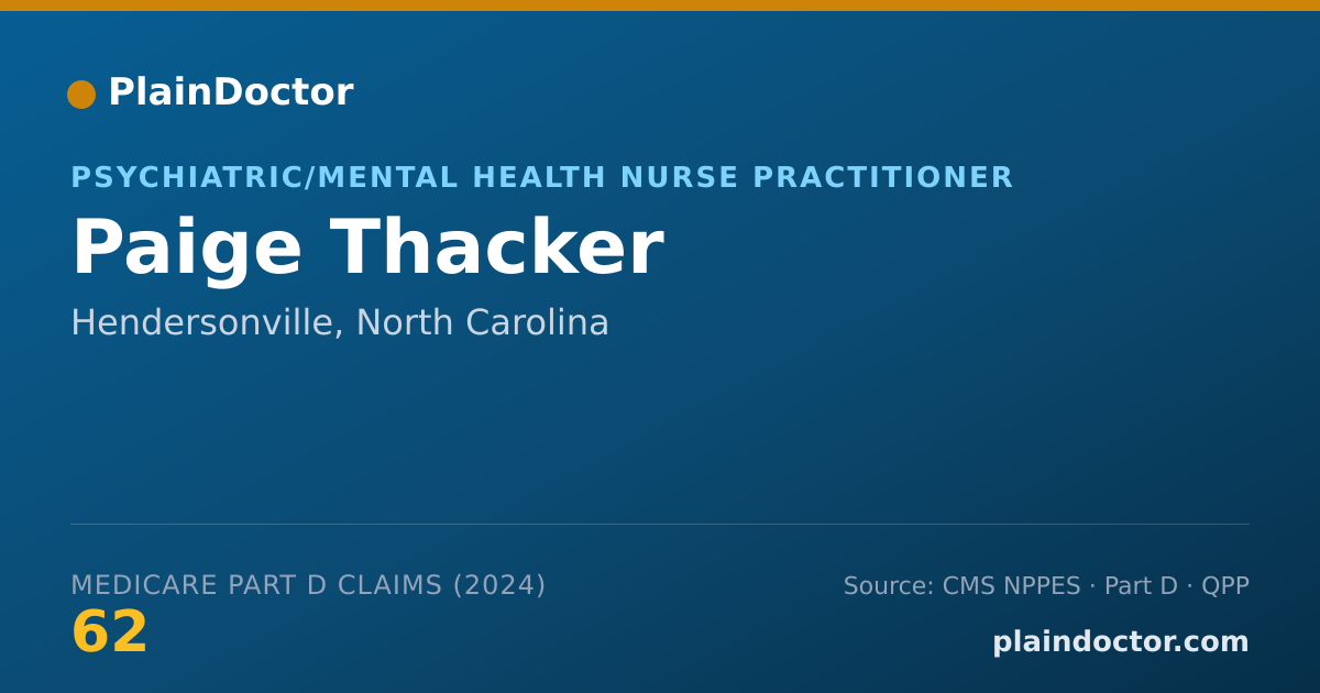 Shareable card for Paige Thacker - Adult Psychiatric/Mental Health Registered Nurse, Hendersonville, NC