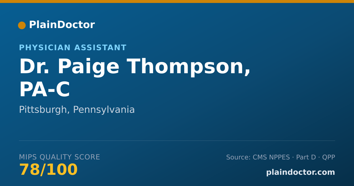 Shareable card for Paige Thompson, PA-C - Physician Assistant, Pittsburgh, PA