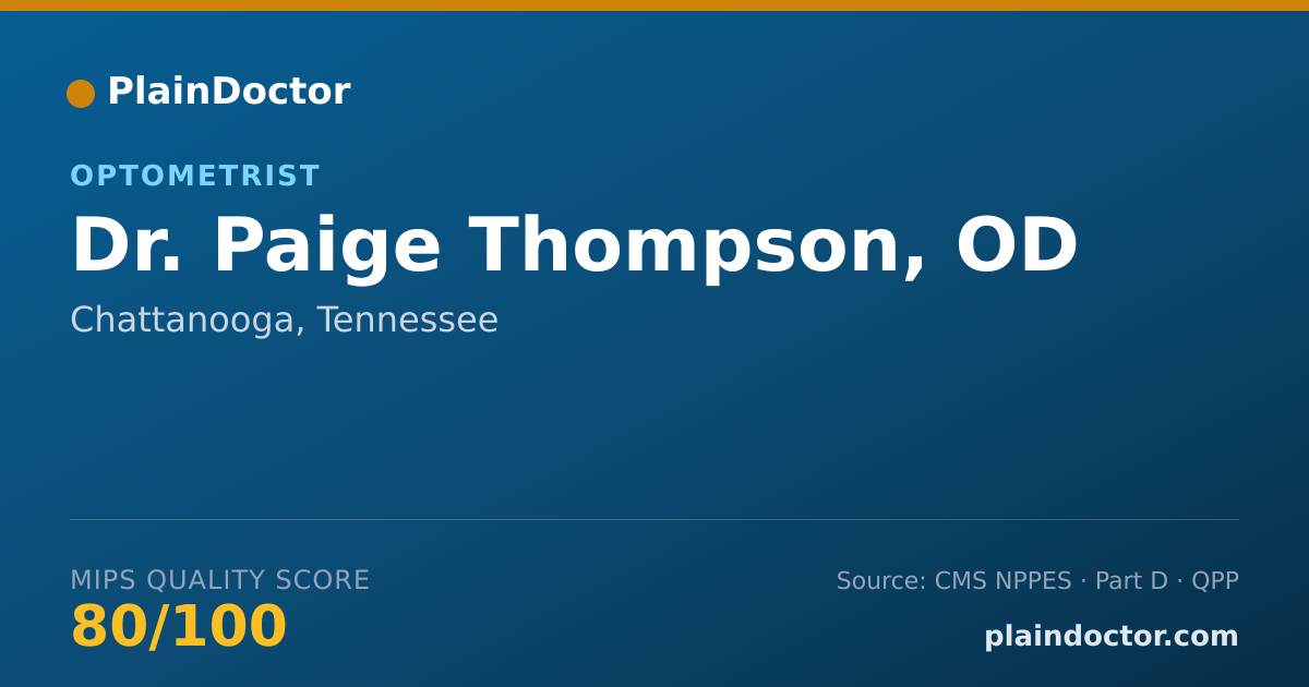 Shareable card for Paige Thompson, OD - Optometrist, Chattanooga, TN