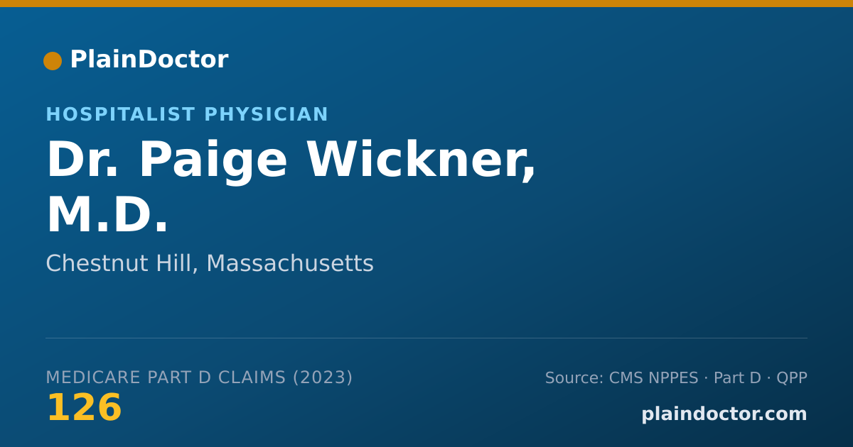 Shareable card for Paige Wickner, M.D. - Hospitalist Physician, Chestnut Hill, MA