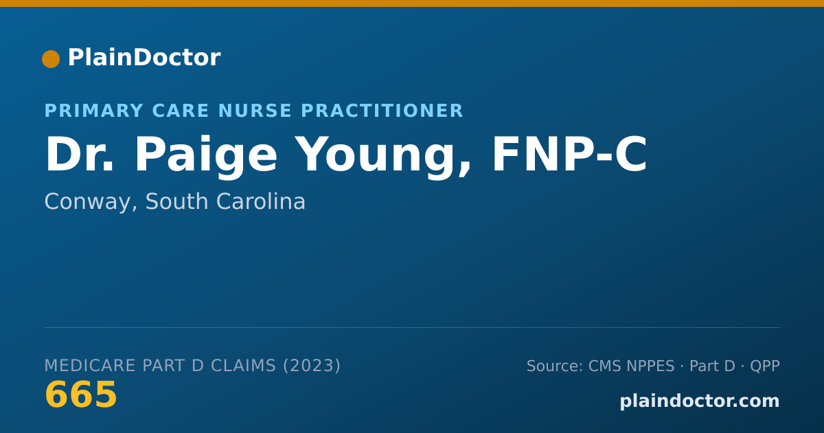 Shareable card for Paige Young, FNP-C - Primary Care Nurse Practitioner, Conway, SC