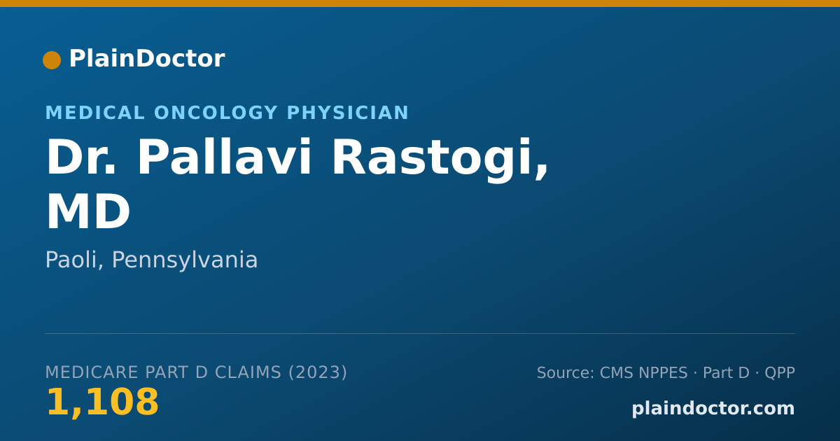 Shareable card for Pallavi Rastogi, MD - Medical Oncology Physician, Paoli, PA