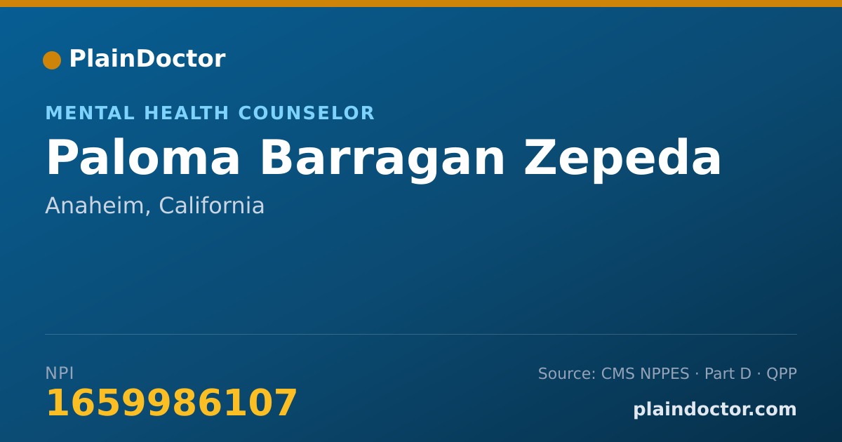 Shareable card for Paloma Barragan Zepeda - Mental Health Counselor, Anaheim, CA