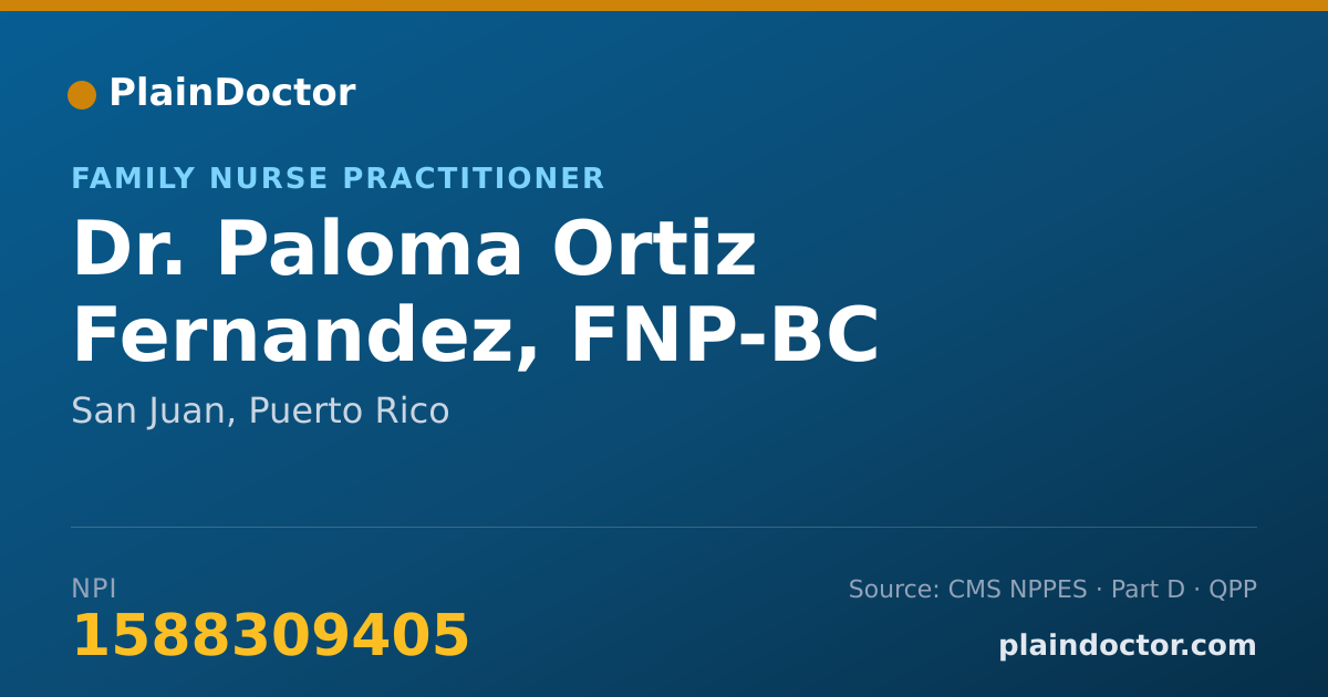 Shareable card for Paloma Ortiz Fernandez, FNP-BC - Family Nurse Practitioner, San Juan, PR