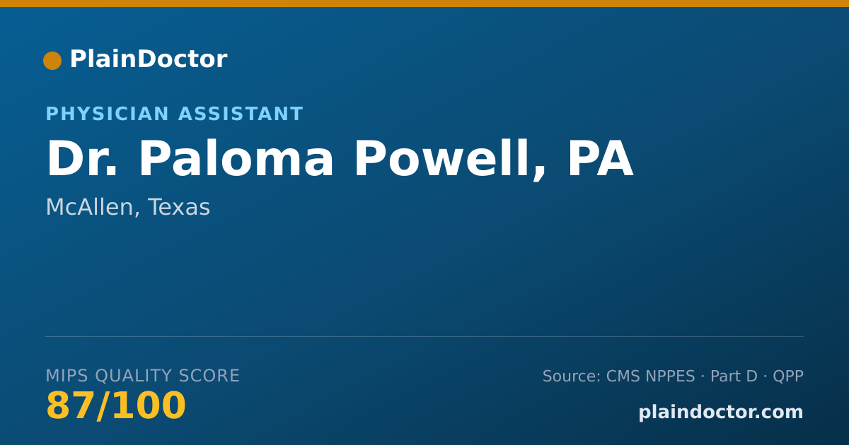 Shareable card for Paloma Powell, PA - Physician Assistant, McAllen, TX