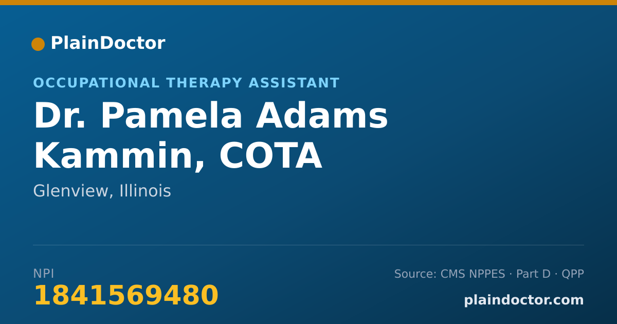 Shareable card for Pamela Adams Kammin, COTA - Occupational Therapy Assistant, Glenview, IL