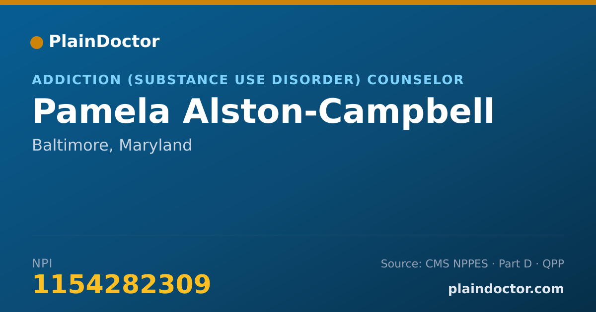 Shareable card for Pamela Alston-Campbell - Addiction (Substance Use Disorder) Counselor, Baltimore, MD