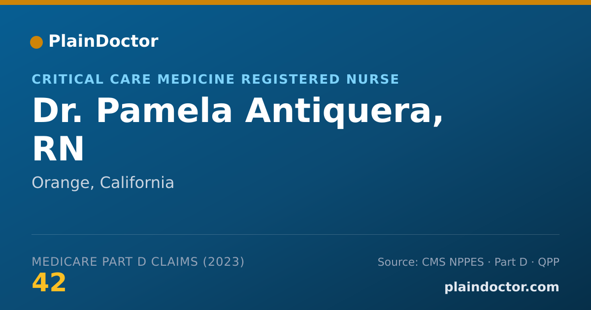 Shareable card for Pamela Antiquera, RN - Critical Care Medicine Registered Nurse, Orange, CA