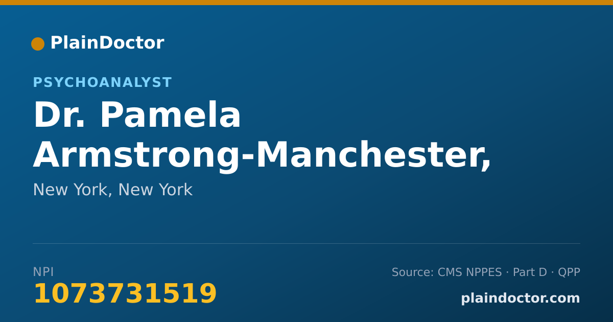 Shareable card for Pamela Armstrong-Manchester, L.P. - Psychoanalyst, New York, NY