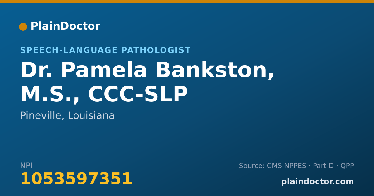 Shareable card for Pamela Bankston, M.S., CCC-SLP - Speech-Language Pathologist, Pineville, LA