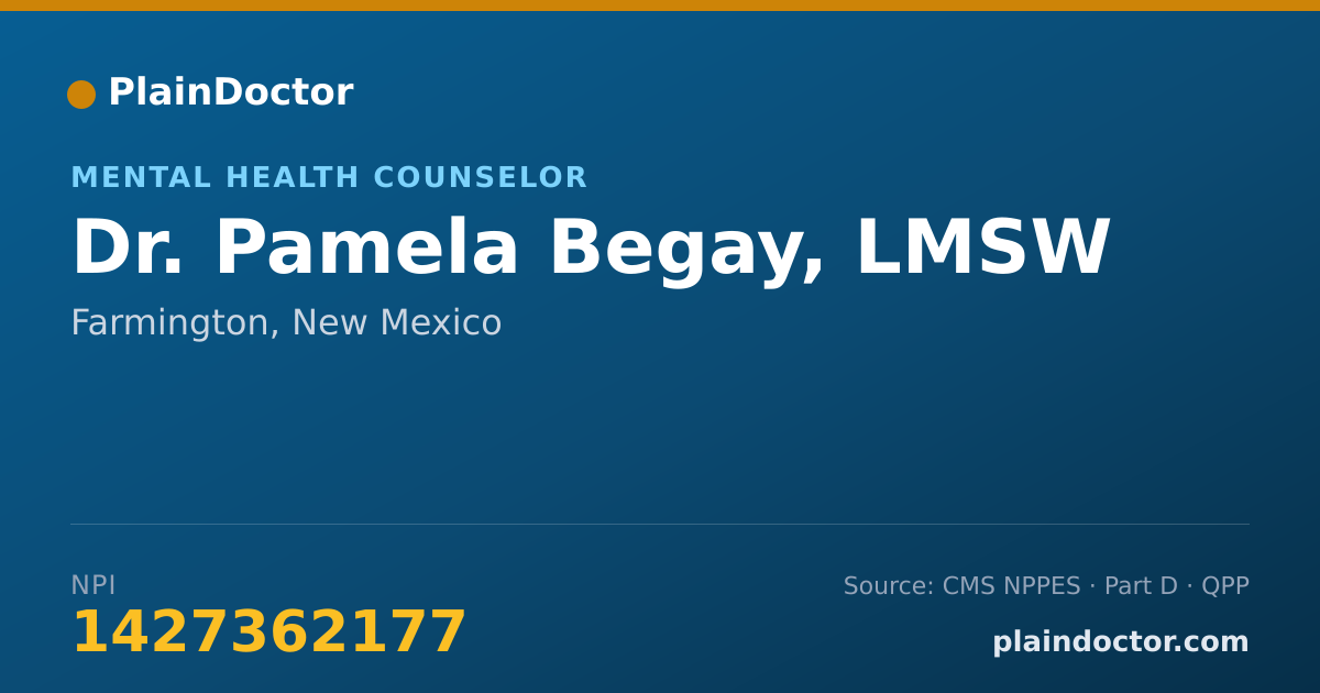 Shareable card for Pamela Begay, LMSW - Mental Health Counselor, Farmington, NM