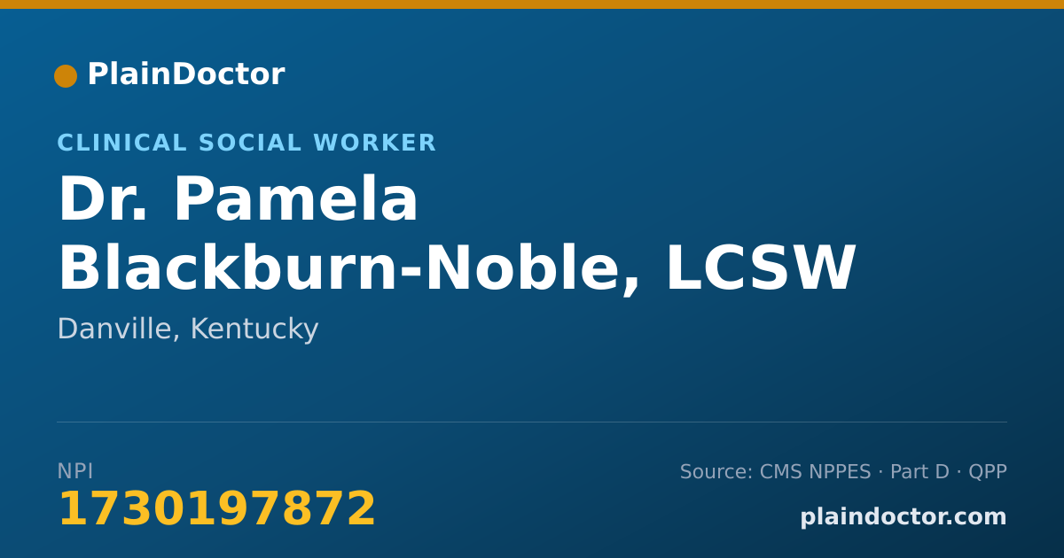 Shareable card for Pamela Blackburn-Noble, LCSW - Clinical Social Worker, Danville, KY