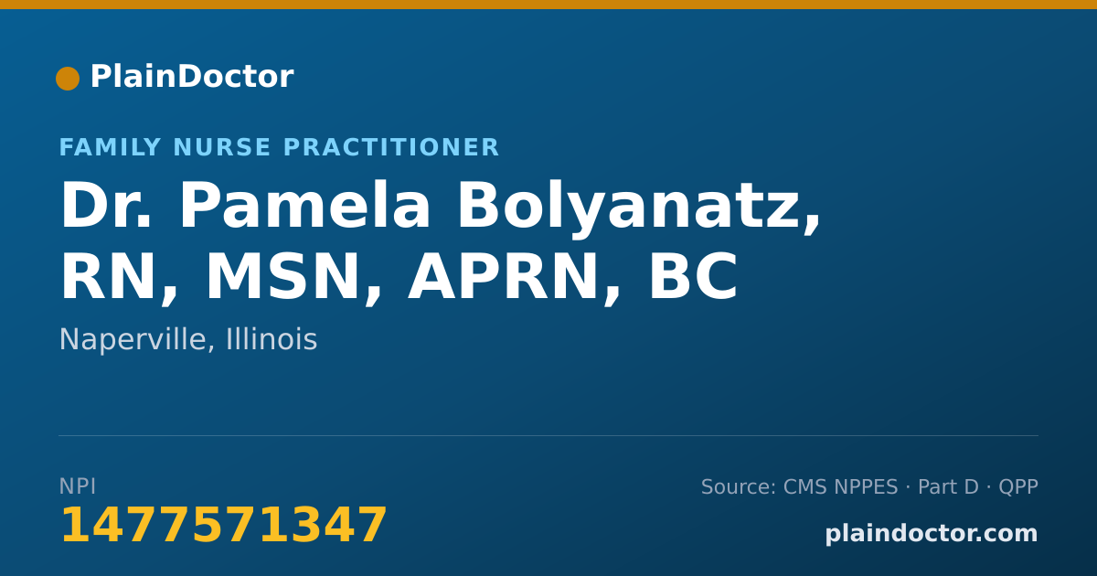Shareable card for Pamela Bolyanatz, RN, MSN, APRN, BC - Family Nurse Practitioner, Naperville, IL