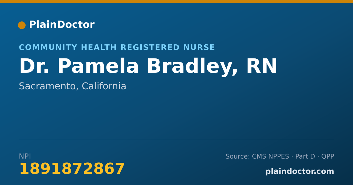 Shareable card for Pamela Bradley, RN - Community Health Registered Nurse, Sacramento, CA