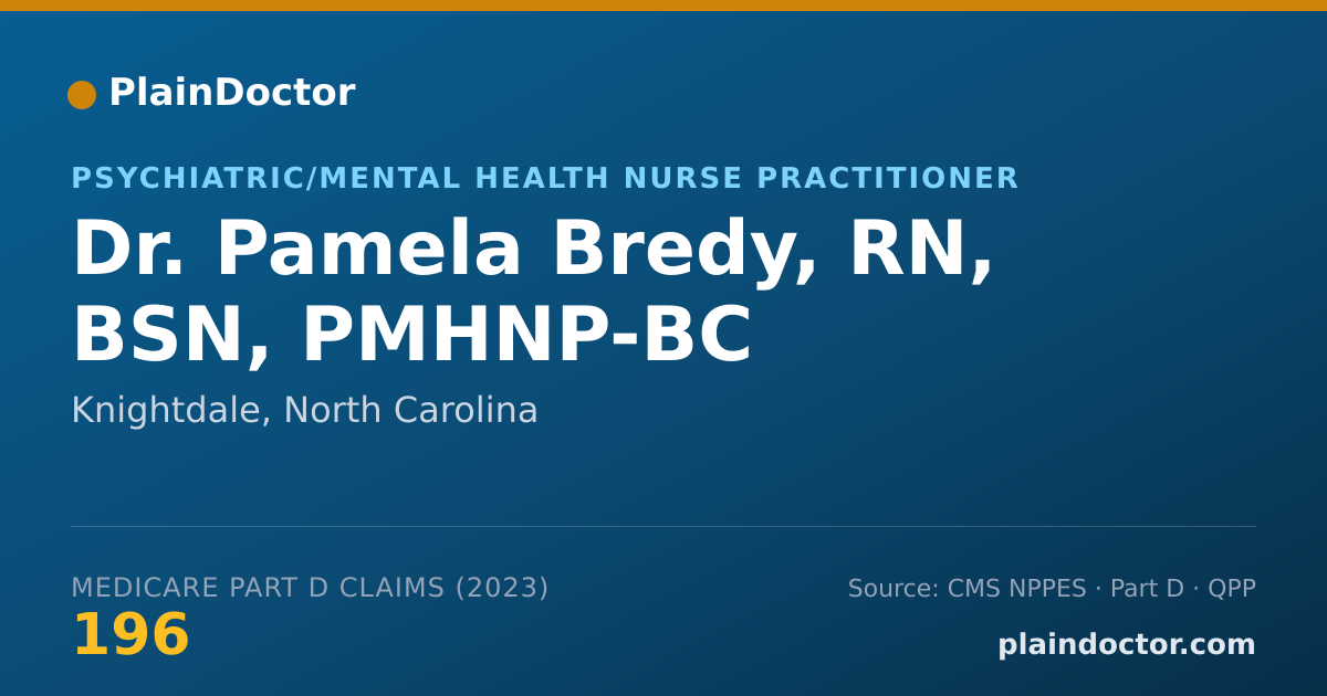 Shareable card for Pamela Bredy, RN, BSN, PMHNP-BC - Psychiatric/Mental Health Nurse Practitioner, Knightdale, NC