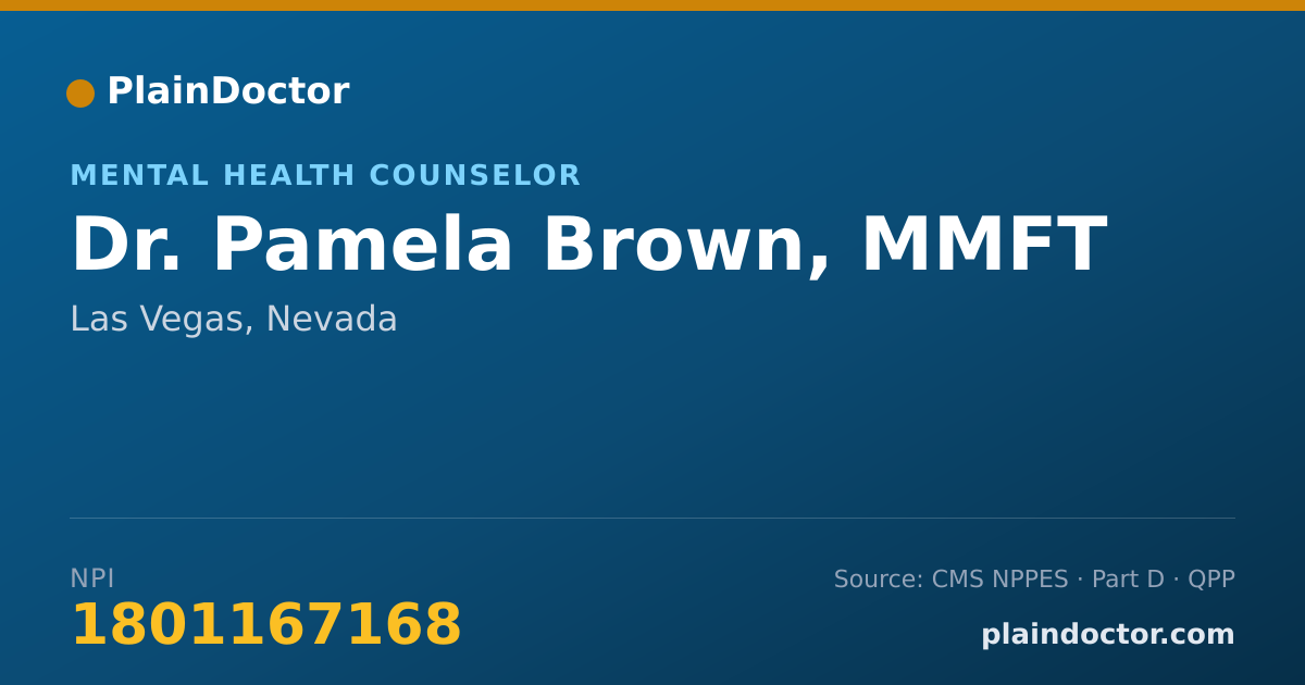 Shareable card for Pamela Brown, MMFT - Mental Health Counselor, Las Vegas, NV