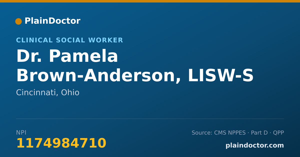 Shareable card for Pamela Brown-Anderson, LISW-S - Clinical Social Worker, Cincinnati, OH