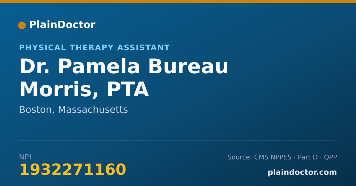 Shareable card for Pamela Bureau Morris, PTA - Physical Therapy Assistant, Boston, MA