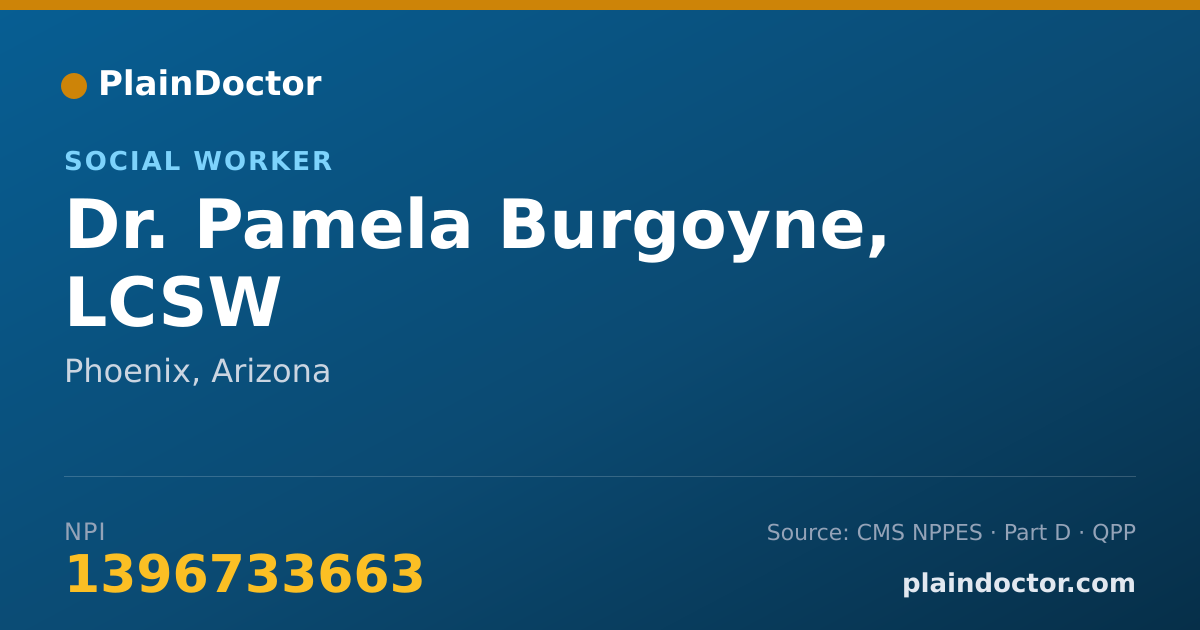 Shareable card for Pamela Burgoyne, LCSW - Social Worker, Phoenix, AZ