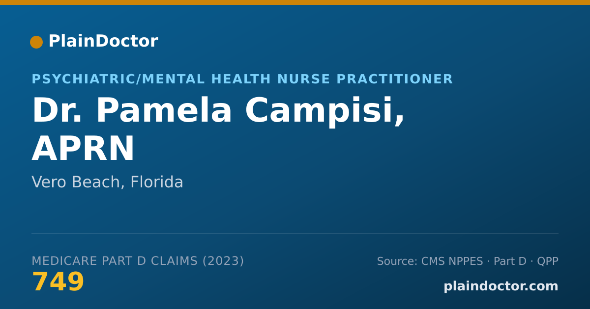 Shareable card for Pamela Campisi, APRN - Psychiatric/Mental Health Nurse Practitioner, Vero Beach, FL