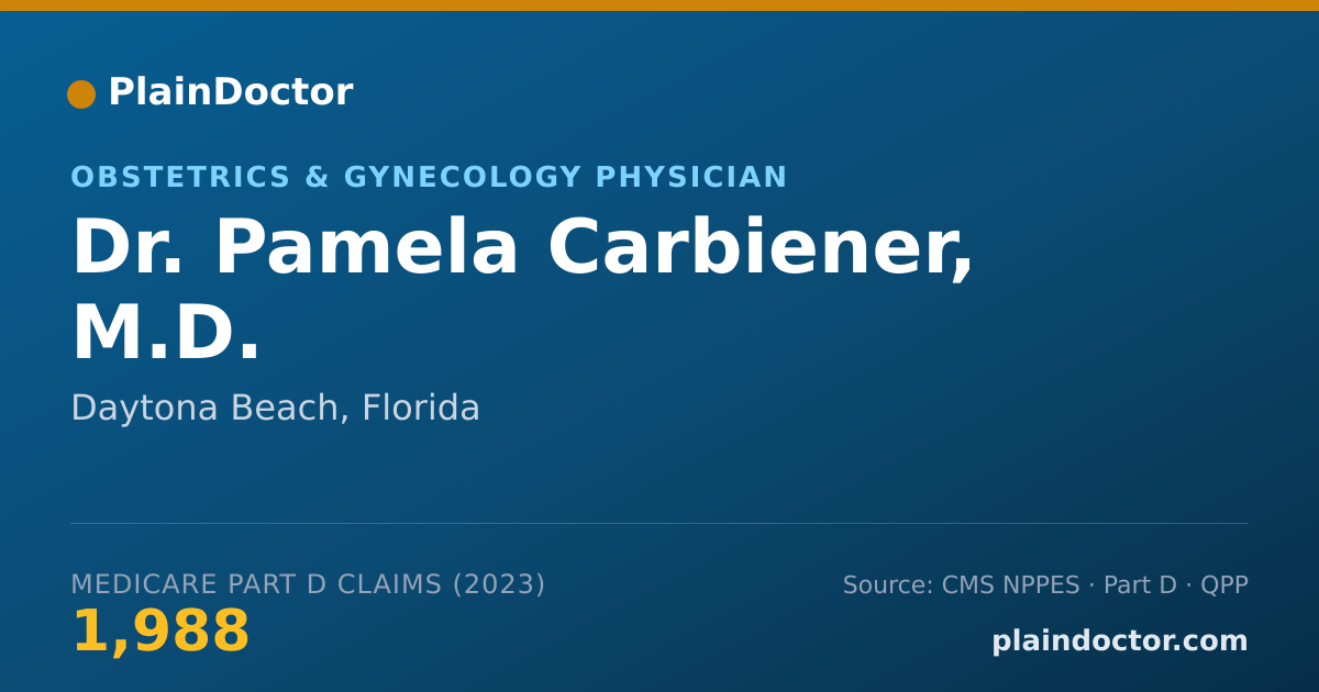 Shareable card for Pamela Carbiener, M.D. - Obstetrics & Gynecology Physician, Daytona Beach, FL