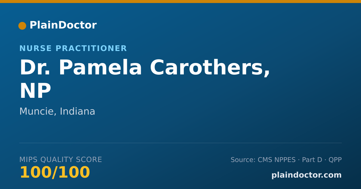 Shareable card for Pamela Carothers, NP - Nurse Practitioner, Muncie, IN