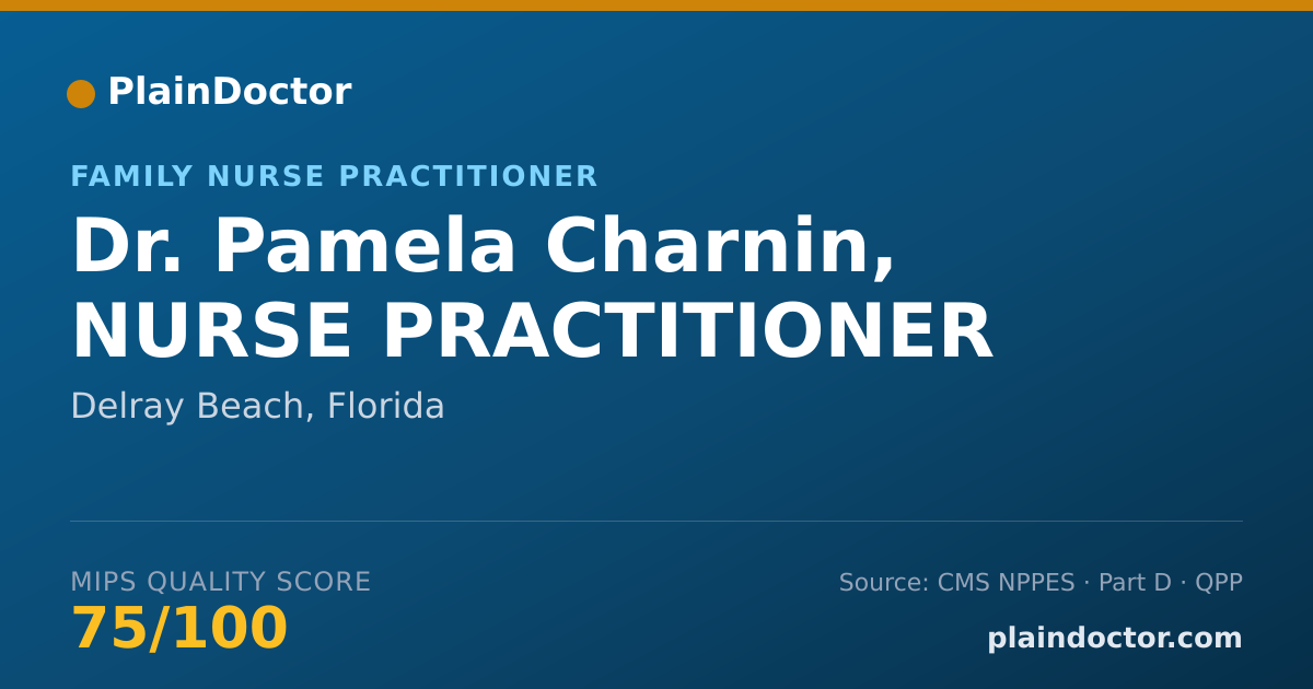 Shareable card for Pamela Charnin, NURSE PRACTITIONER - Family Nurse Practitioner, Delray Beach, FL