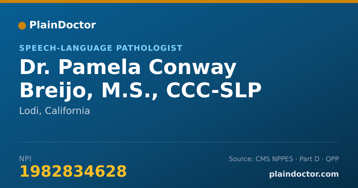 Shareable card for Pamela Conway Breijo, M.S., CCC-SLP - Speech-Language Pathologist, Lodi, CA