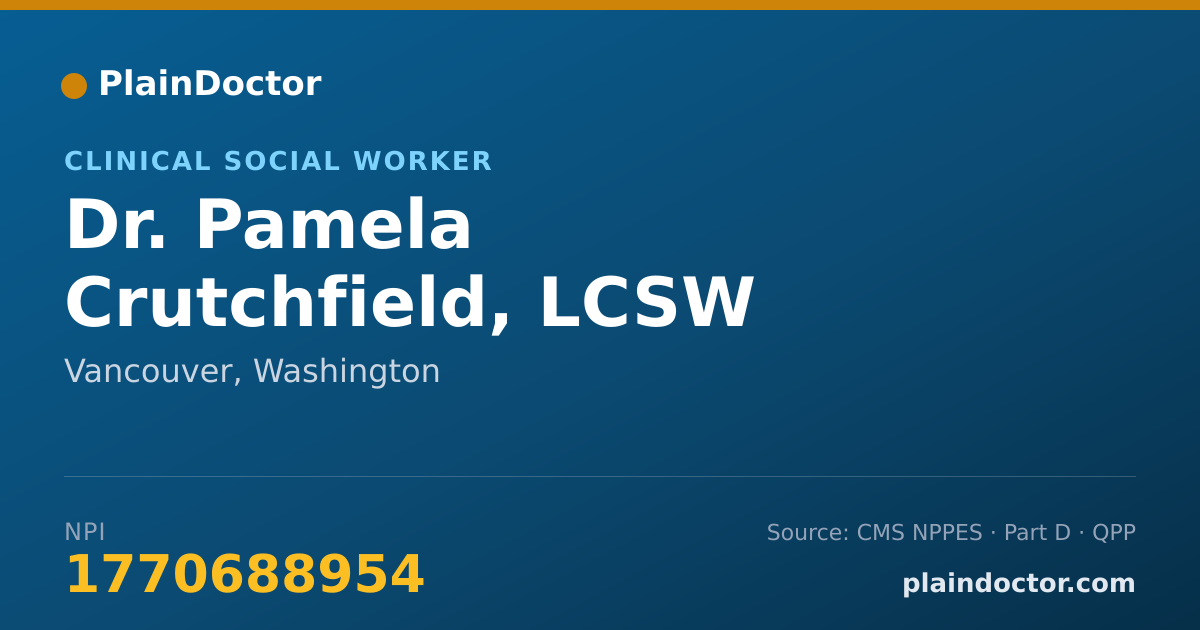 Shareable card for Pamela Crutchfield, LCSW - Clinical Social Worker, Vancouver, WA