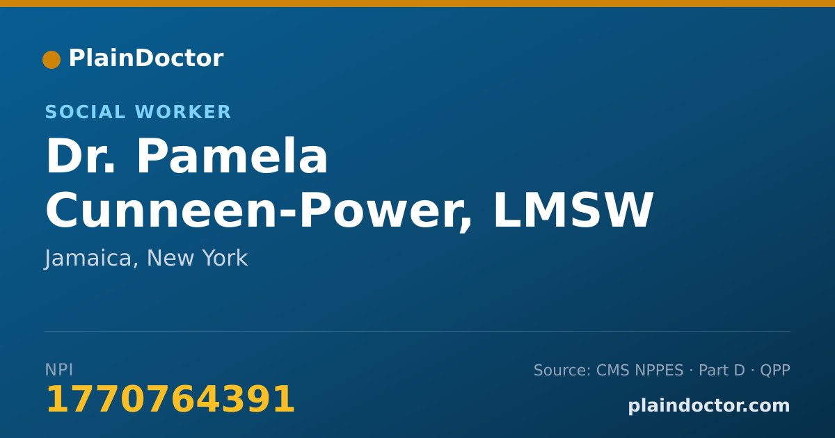 Shareable card for Pamela Cunneen-Power, LMSW - Social Worker, Jamaica, NY