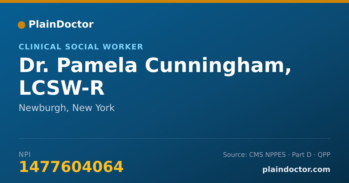 Shareable card for Pamela Cunningham, LCSW-R - Clinical Social Worker, Newburgh, NY