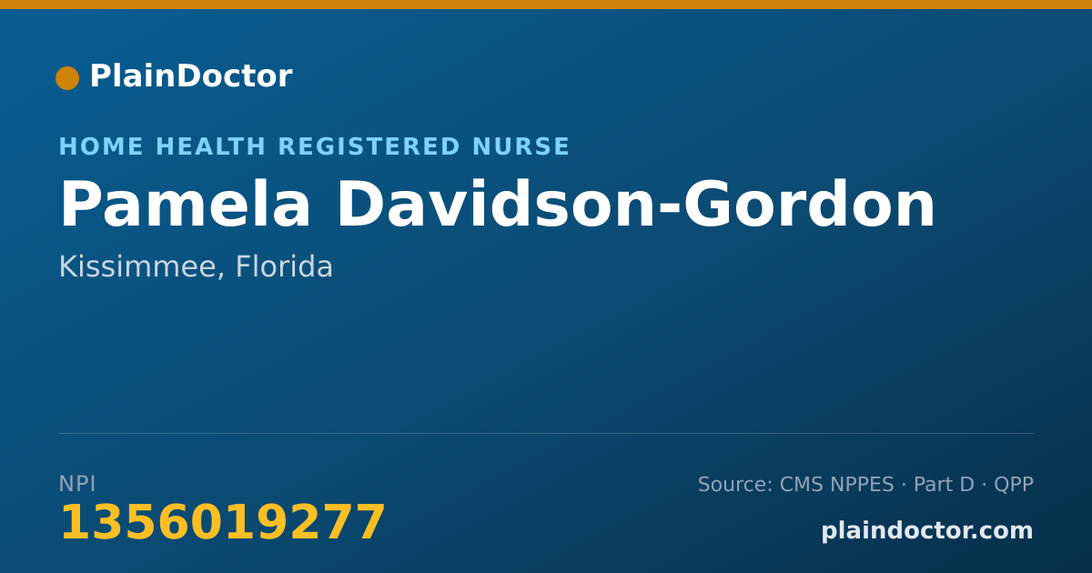 Shareable card for Pamela Davidson-Gordon - Home Health Registered Nurse, Kissimmee, FL
