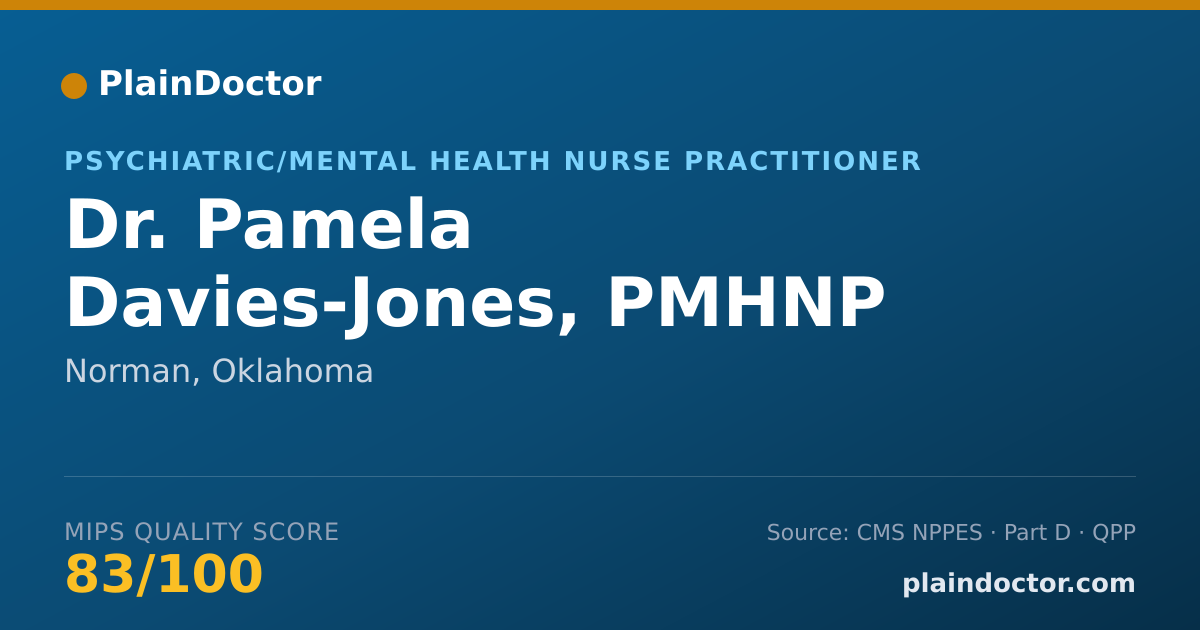Shareable card for Pamela Davies-Jones, PMHNP - Psychiatric/Mental Health Nurse Practitioner, Norman, OK