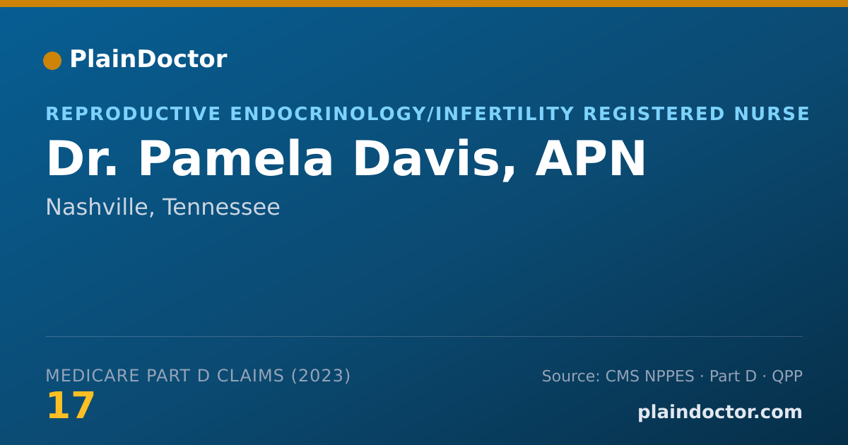 Shareable card for Pamela Davis, APN - Reproductive Endocrinology/Infertility Registered Nurse, Nashville, TN