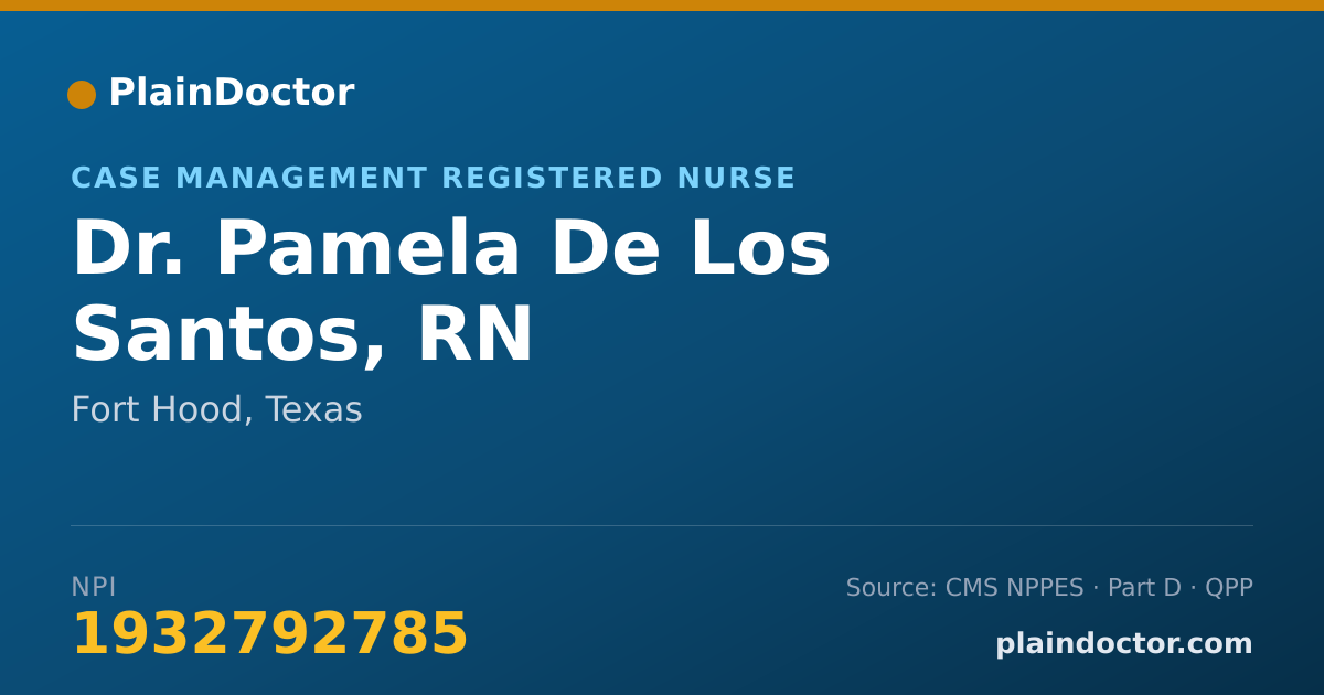 Shareable card for Pamela De Los Santos, RN - Case Management Registered Nurse, Fort Hood, TX