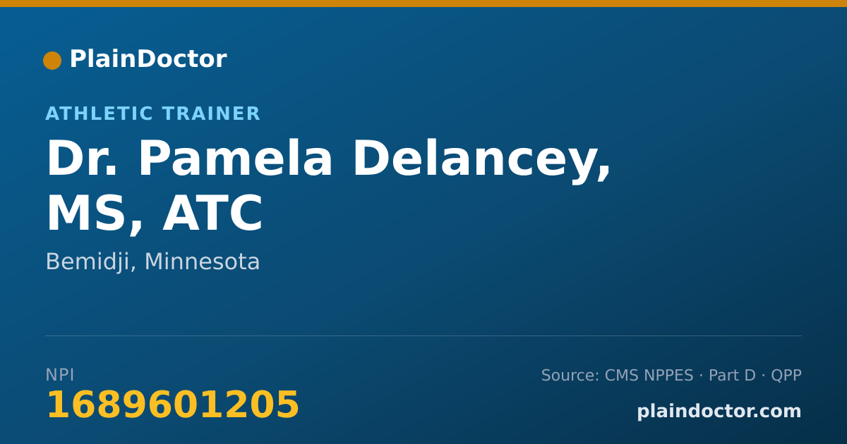 Shareable card for Pamela Delancey, MS, ATC - Athletic Trainer, Bemidji, MN