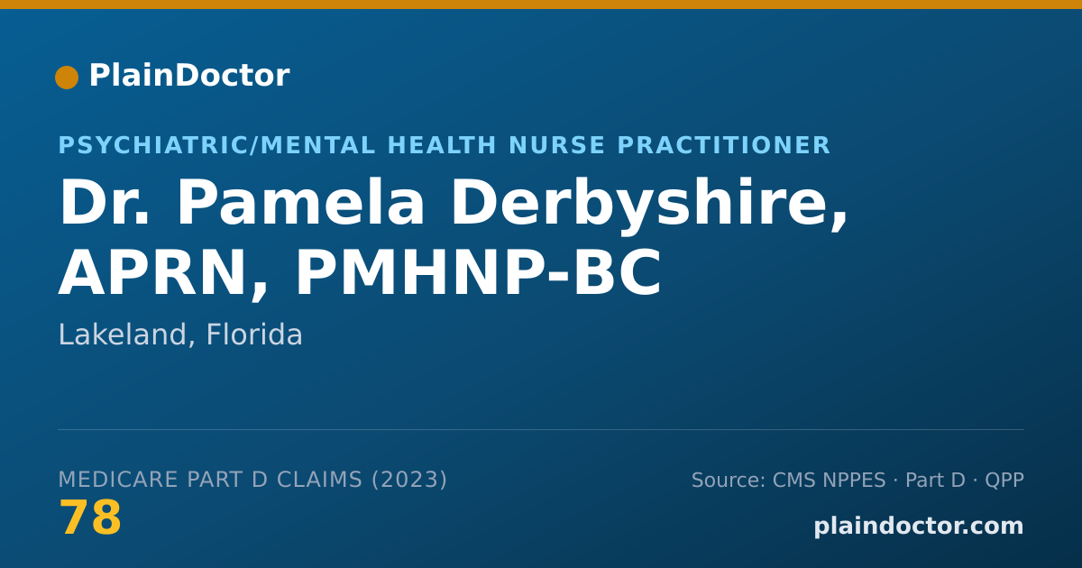 Shareable card for Pamela Derbyshire, APRN, PMHNP-BC - Psychiatric/Mental Health Nurse Practitioner, Lakeland, FL