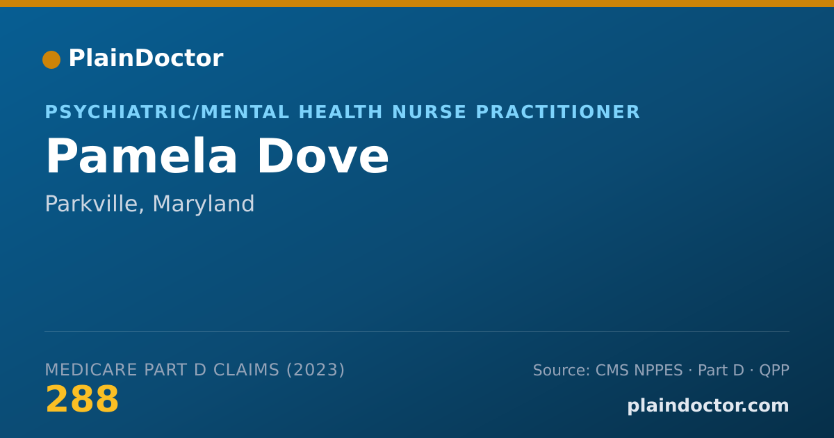Shareable card for Pamela Dove - Psychiatric/Mental Health Nurse Practitioner, Parkville, MD