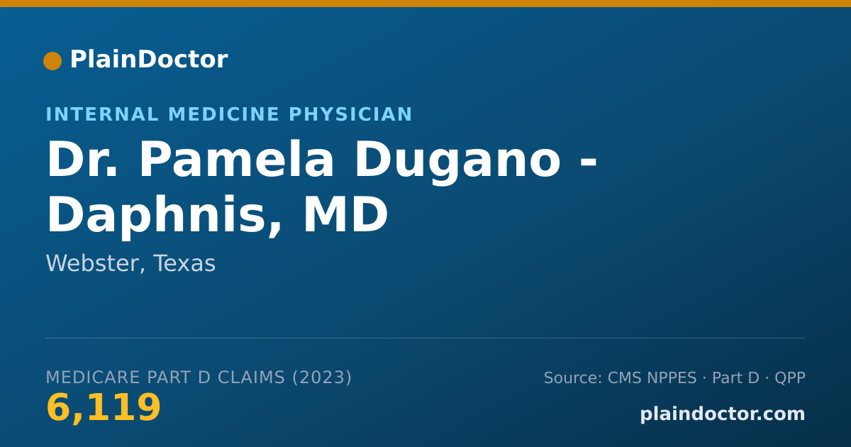 Shareable card for Pamela Dugano - Daphnis, MD - Internal Medicine Physician, Webster, TX