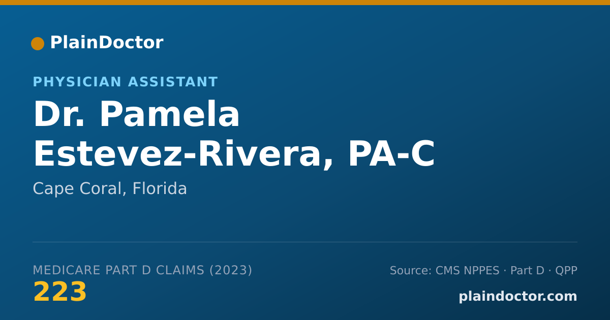 Shareable card for Pamela Estevez-Rivera, PA-C - Physician Assistant, Cape Coral, FL