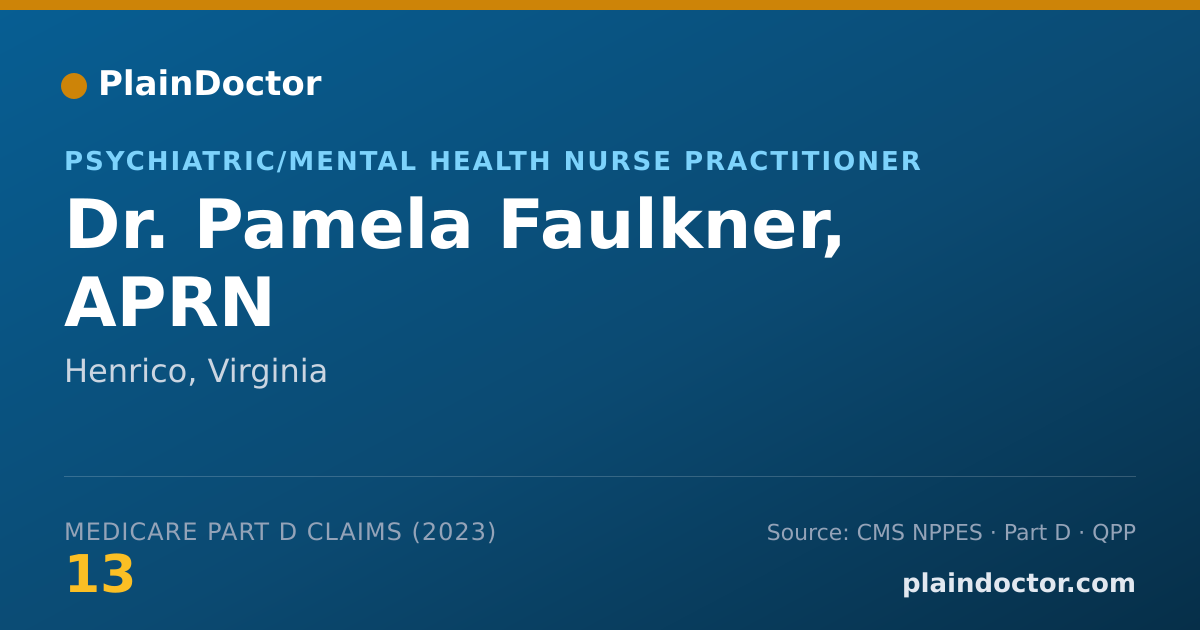 Shareable card for Pamela Faulkner, APRN - Psychiatric/Mental Health Nurse Practitioner, Henrico, VA