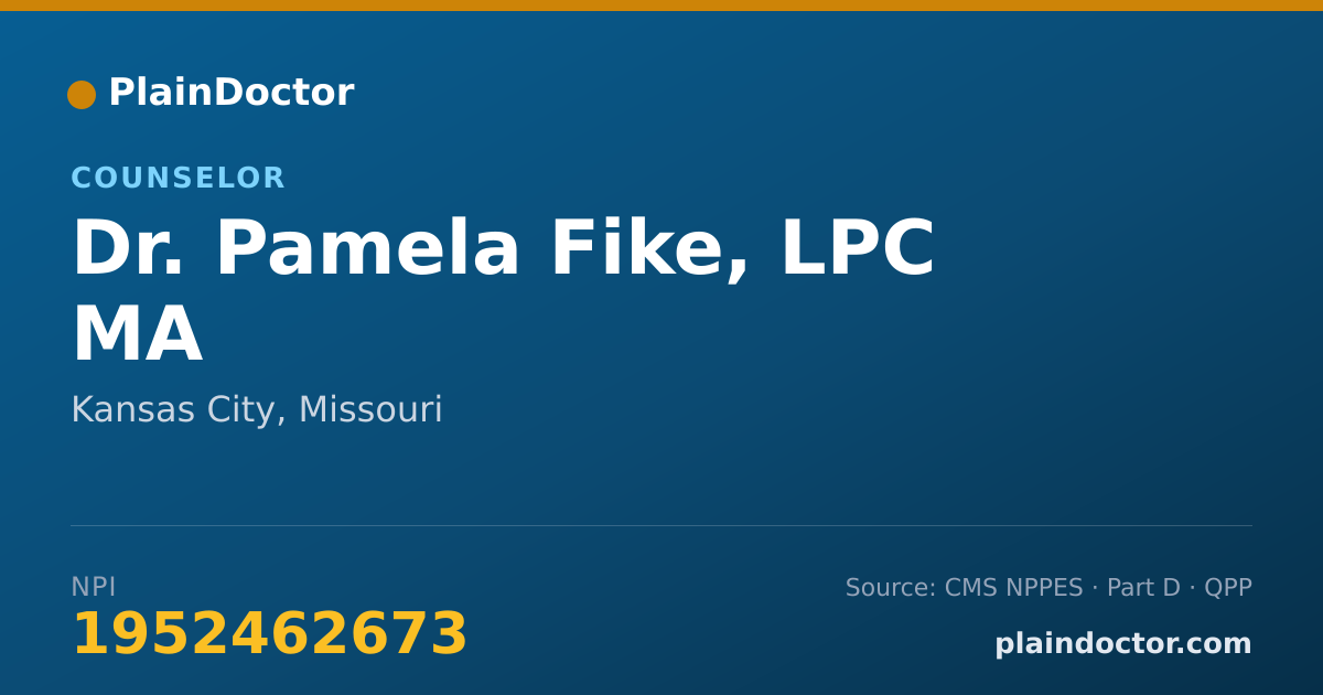 Shareable card for Pamela Fike, LPC MA - Counselor, Kansas City, MO