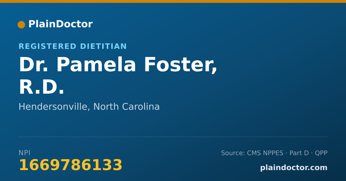 Shareable card for Pamela Foster, R.D. - Registered Dietitian, Hendersonville, NC